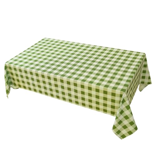 Essifunia Classic Gingham Plaid Tablecloth Fabric - Rectangular 58x102 Inch Water Resistant Checked Table Cloth for Indoor/Outdoor Use - Table Cover for Kitchen, Picnics, Gardens, and Parties