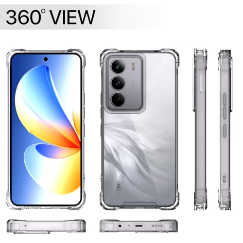 Image of Pikkme Back Cover for Realme C71 PC + TPU Clear Transparent Raised Edges Shockproof Protective Phone Bumper Case(Transparent)