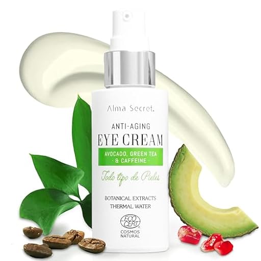 ALMA SECRET | Contorno de Ojos Antiedad con Aguacate, Té Verde y Cafeína - 30ml - Ojeras, Bolsas y Arrugas - Vegano, Antiage, ECOCERT - Coenzima Q10, Ácido Hialurónico y Probióticos | Ya disponible en tu tienda friki favorita! En mundofriki.es!
