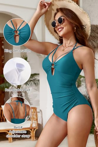 Maillot de bain une pièce décolleté plongeant et drapé galbant