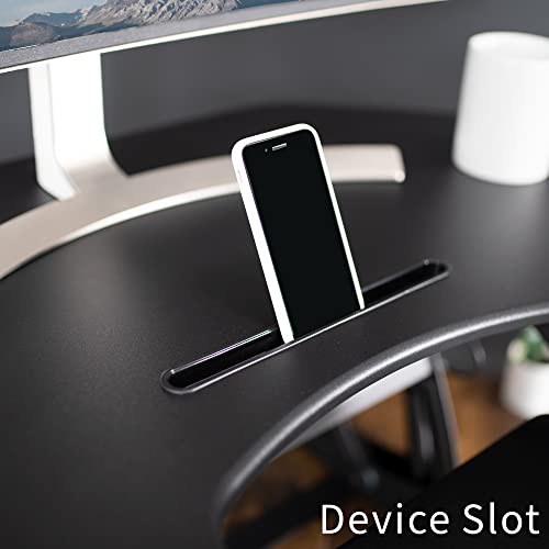 Vivo 43 Inch Corner Electric Height Adjustable Cubicle Stand Up Desk Converter, Ve Series, Sit To Stand Tabletop Dual Monitor Riser With Usb Port, Black, Desk-V000Vce #TOP7