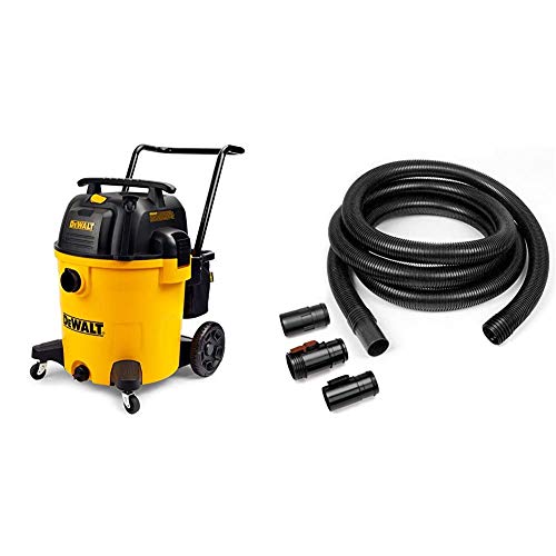 DEWALT 16 Gallon Poly Wet/Dry Vac/Acc & Workshop Wet Dry Vacuum Accessories WS25022A Extra Long Wet Dry Vacuum Hose, 2-1/2-Inch x 20-Feet Locking Wet Dry Vac Hose for Wet Dry Shop Vacuums
