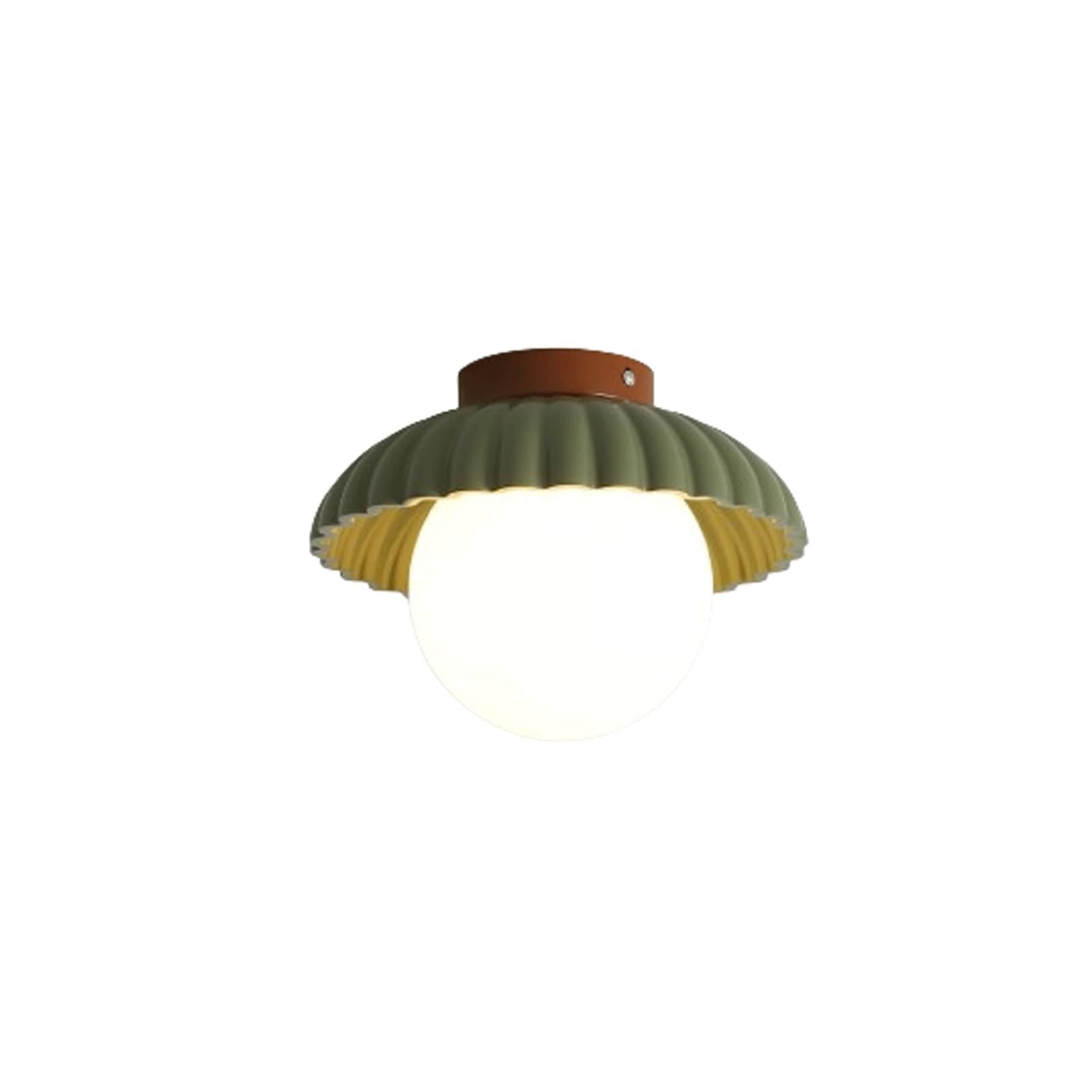 PLQWUJD Exquisite Chandelier Globe Ceiling Light Fixture Glass Ceiling Lamp Semi Flush Mount Lighting Metal Close to Ceiling Light Cream Chandelier Corridor(Gr�n)