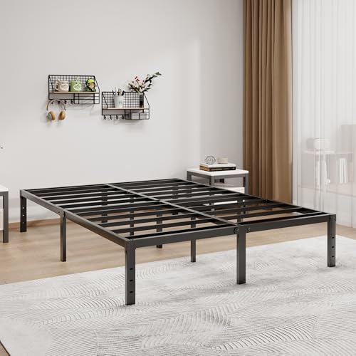 Image of LUMUNANCE Metal Bed Frame California King Size - 14 Inch Heavy-Duty Cal King Platform Bed Frame No Box Spring Needed, Easy Assembly, Noise-Free, Sturdy Mattress Foundation, Underbed Storage Space