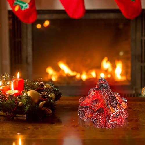 Garosa Lampada LED Simulazione Fiamma di Carbone Elettrica, Luce Notturna Senza Fiamma Alimentata a Batteria per Decorazione Casa, Ornamento da Interno con Effetto Fuoco Realistico