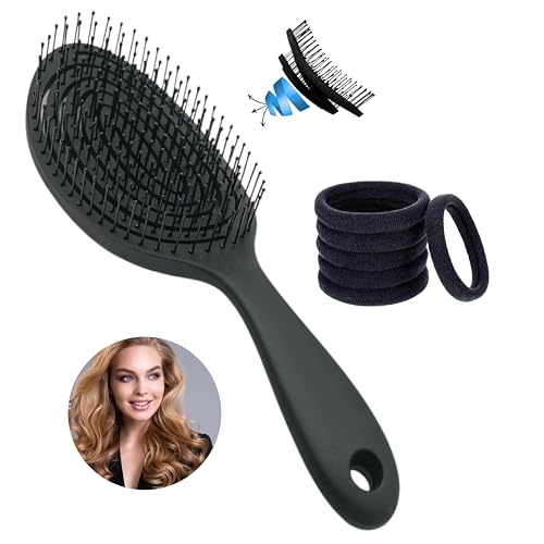 Cepillo Pelo Antitirones - Cepillo Desenredante Sin Tirones, Peine con Esqueleto en Espiral, Facilita el Peinado - Peine Antitirones - Flexible Ligero y Cómodo para un Cepillado Natural sin Tirones.
