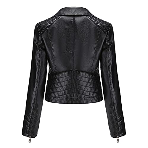 Jaqueta bomber feminina de couro slim para outono e inverno, casaco feminino moderno, gola alta, com
