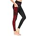 Produktbild FeiliandaJJ Damen Yogahose High Waist Drucken Bauchkontrolle Frauen Laufhose Sport Legging Sporthose Jogginghose Damen Hosen Ideal für Yoga Fitness Running Pilates (M, Rot)