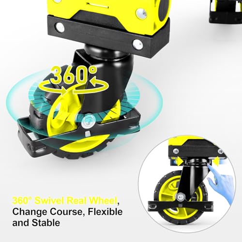 Image of 2 in 1 Folding Hand Truck, 330lbs Aluminum Portable Dolly Cart, Yellow