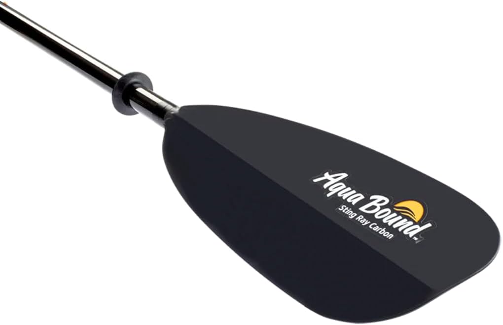 AQUA BOUND Sting Ray Carbon Kayak Paddle - Carbon Shaft/Carbon Blade, 2 Piece (Posi-Lok), Black, 250 cm