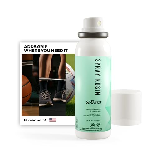 So Danca Sport Spray Rosin 3.3 oz | Instant Grip Enhancer for Shoes, Hands, and Equipment – Boost Traction for Basketball, Weightlifting, Gymnastics, Tennis & More – Fast-Drying, No-Residue Formula