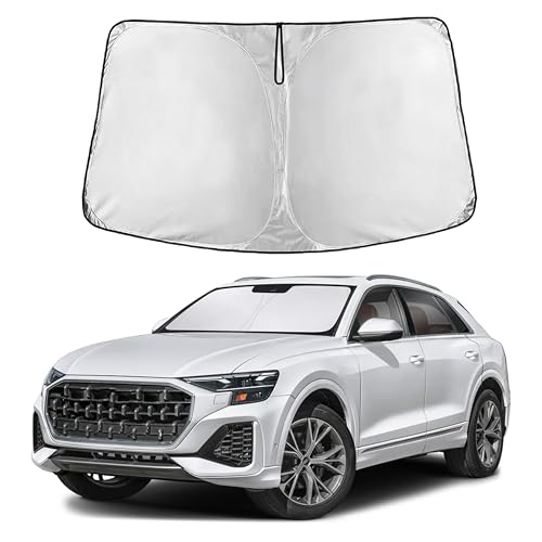 Image of EcoNour Custom Windshield Sun Shade for Audi Q8 2019-2026 | Luxury SUV Front Window Heat & UV Shield | Foldable Multi-Layer Sun Cover