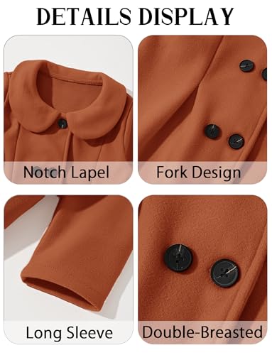 SEAUR Girls Peacoat Dress Coat Fall Winter Trench Overcoat Long Sleeve Button Jackets Casual Outwear4