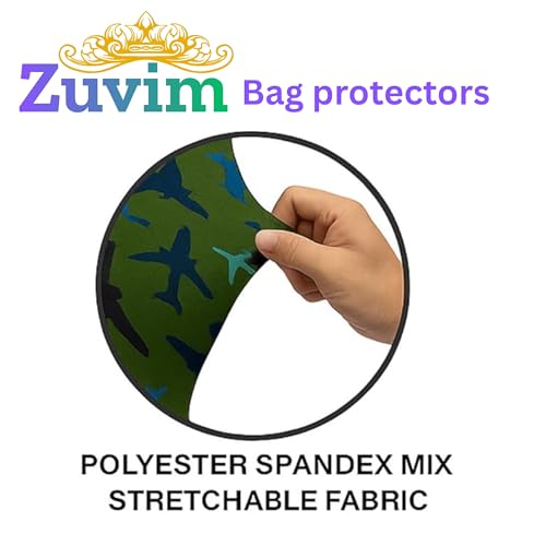 Image of Luggage Cover Trolley Covers for Suitcase Washable Dust Proof Anti-Scratch Protector Polyester Printed Stretchable Fabric Fits Fiber /Plastic Trolley Bags Only Mehandi 24 Inch