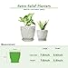 Bestseler 8 Inch + 6 Inch Retro Ceramic Planter Set of 2 with Drainage Hole and Saucer for Multiple Plants, Indoor-Outdoor Garden Pots for Succulent, Orchid, and Flower (Retro White)