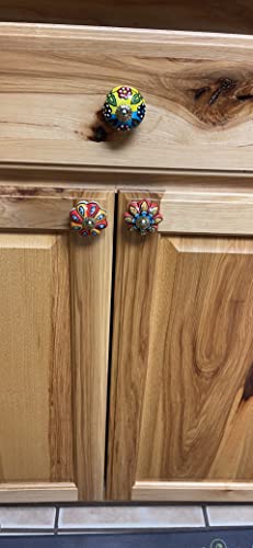 Image of Craft Trade Ceramic Drawer Knobs for Wardrobe Furniture Desk Kitchen Cabinet Dresser Cupboard Vintage Assorted Decorative Multicolor Pull Handle Home Decor - Pack of 25, Multicolor