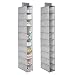 mDesign Soft Fabric Over Closet Rod Hanging Storage Organizer with 10 Shelves for Child/Kids Room or Nursery, Holds Wipes, Diapers, Blankets, Shoes - Textured Print, 2 Pack - Gray