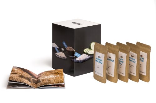 Salz Geschenkset I Havsnö Meersalzflocken, Rio Maior Quellwassersalz, Rose Salz, Rauchsalz, Kala Namak I Hochwertige Geschenke Feinschmecker Probierset Cover