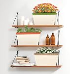 Windowsill Herb Planter Box, Set of 3, Self Watering Plant Pots, 10.5 Inch Rectangular Planter Pots, Decorative Garden Flower Pots for Indoor Plants, Herbs, Vegetables, Flowers (3 Colors)