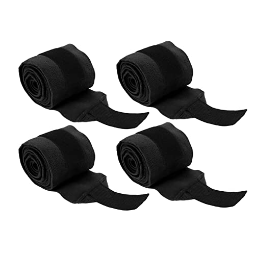 Bandagens de lã para perna de cavalo para suporte de treinamento (Preto)
