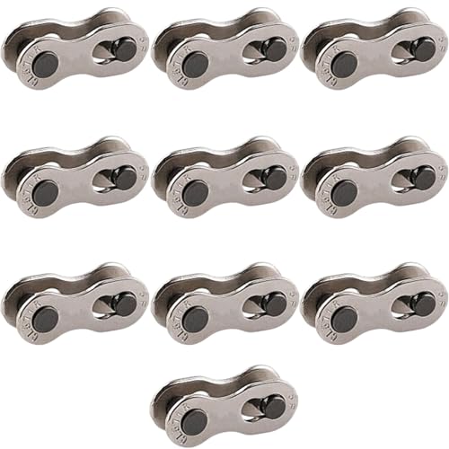 Vroxdrez Set 10 Maglie Catena per Bici da Corsa e MTB Falsamaglia Universale Riutilizzabile in Acciaio per Trasmissione 678 Velocità Sgancio Rapido Catena Bicicletta