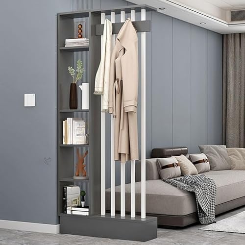 Snaweo Trennwand-Sule fr den Eingangsbereich, Raumteiler aus Holz vom Boden bis zur Decke, Paravent Raumteiler, vielseitig einsetzbar, for Teehäuser, Cafés, Hotels und Studentenwohnheime(Wood color+bl