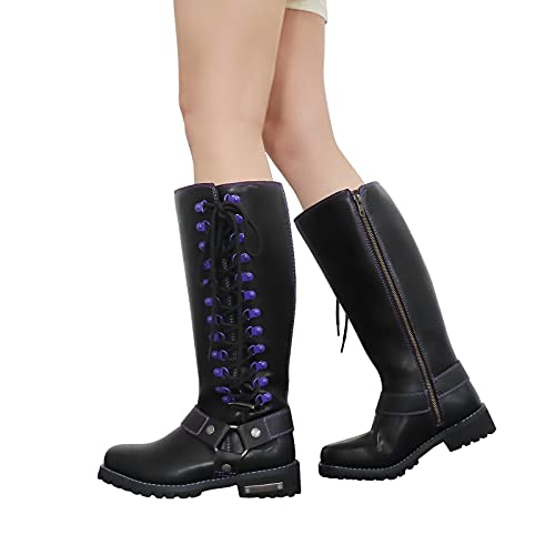 Women's Knee-High Fashion Boots, Comfortable Low Heel Mid Calf Flat Boots for Ladies.4