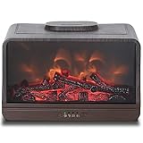 KUIFIN Essential Oil Diffuser Flame Fireplace Oil Diffuser Ultrasonic Cool Mist Humidifier 300ml wit