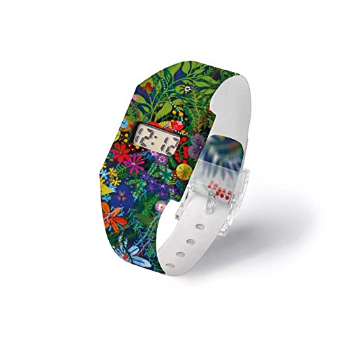 I like paper - WILD Flowers - Pappwatch/Watch/Digitale Armbanduhr ausTyvek® - reissfest - wasserabweisend - Digitale Anzeige für Uhrzeit und Datum