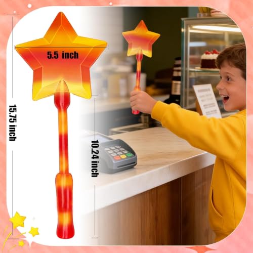 Image of Credit Card Wand, Contactless Payment Card Wand with Secure Slot, Fun Payment Experience for Everyday Use, Rainbow Color Star Design, Single Piece Credit Card Apply Tool (red B)