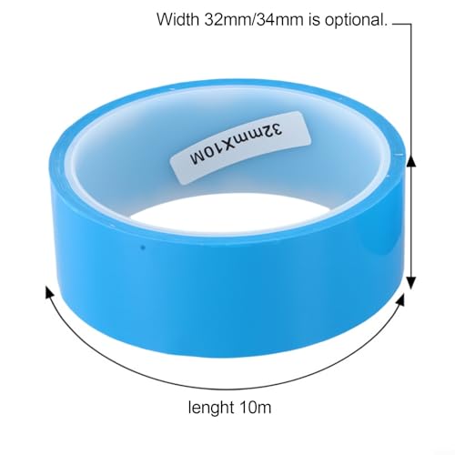 Forros para llantas de bicicleta de 10 m, material PET para llantas sin cámara, grosor de 0,1 mm, compatibles con llantas anchas, 2 unidades (ancho 32 mm × largo 10 m) miniatura 3
