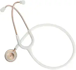 Estetoscópio MD Spirit Pro Lite II Adulto Branco Acabamento Dourado