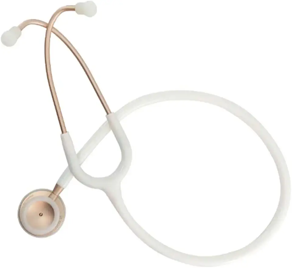 Estetoscópio MD Spirit Pro Lite II Adulto Branco Acabamento Dourado