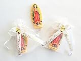 12 Recuerdos para Mis Quince Anos. Quinceanera. 12 Organzas con Figuras de La Virgen de Guadalupe
