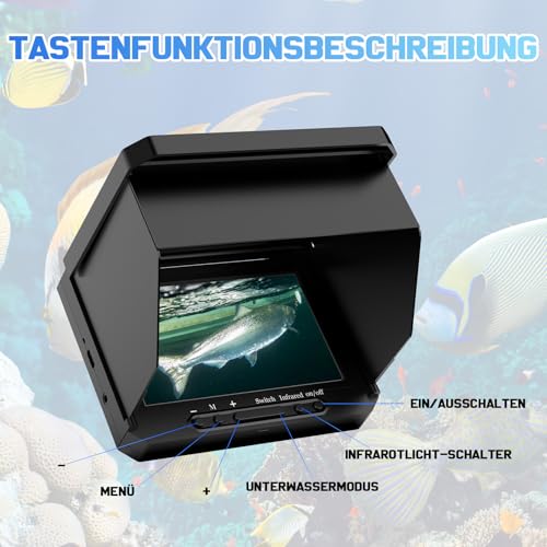 Caméra de pêche 1080P à angle large 220° avec batterie 6000 mAh