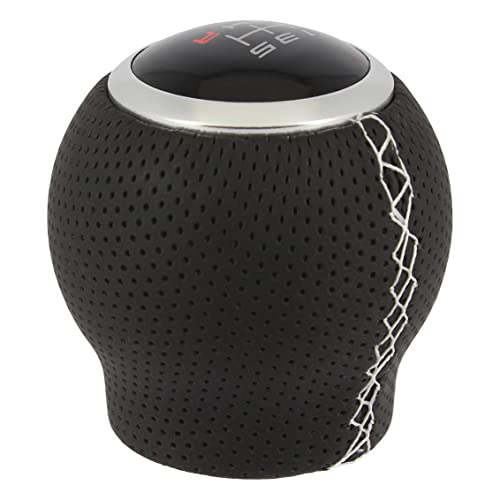 S SUMEX Pommeau de levier de vitesse couture blanche avec gâchette marche arrière Comprend différents schémas de vitesses pour personnaliser