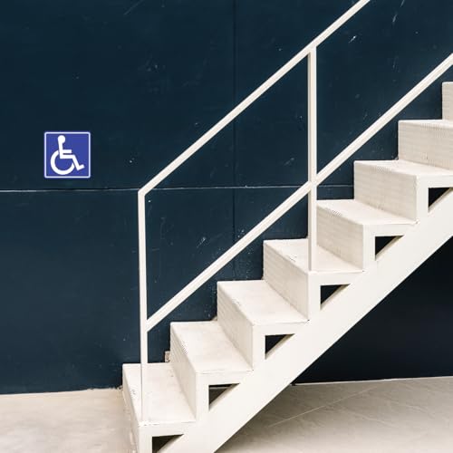 Image of Wheelchair Accessibility Symbol Stickers Vinyl Selfadhesive Decals for Public Signage Indoor Outdoor Use Handicap Access Sign 9Pcs Car Skateboard Motorcycle Bedroom
