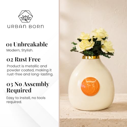Image of Urban Born Vases For Living Room Corner |Big Vases For Elegant Home Decoration |Home Decor Flower Vase Iron |Fresh or artificial Metal Flower Vase Stand For Dining Table, Bedroom, Office, Wedding Gift