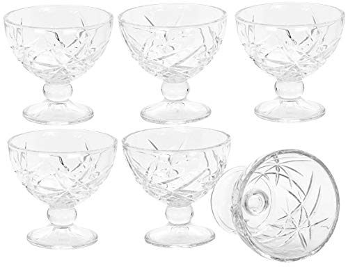 Red Co. Classic Footed Dessert Cups, Premium Crystal Clear Glass Ice Cream Bowls - Perfect For Parfait Fruit Salad Or Pudding, Set Of 6, 9 Oz #TOP1