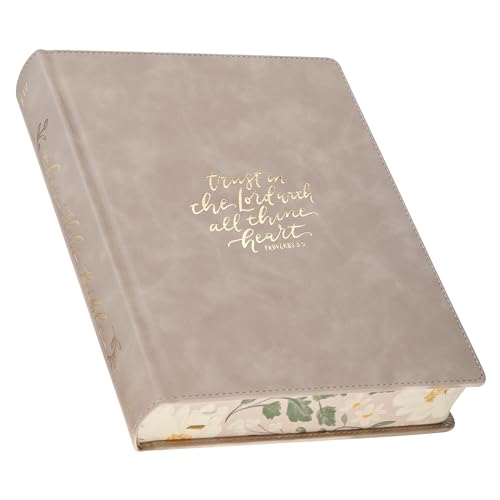 KJV Holy Bible, Large Print Note-taking Bible, Vegan Leather Hardcover - King James Version. Pink Trust in the Lord Prov 3:5
