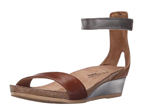 NAOT Women's Pixie Wedge Sandal Maple Brown Lthr Combo 8-8.5 N-M US