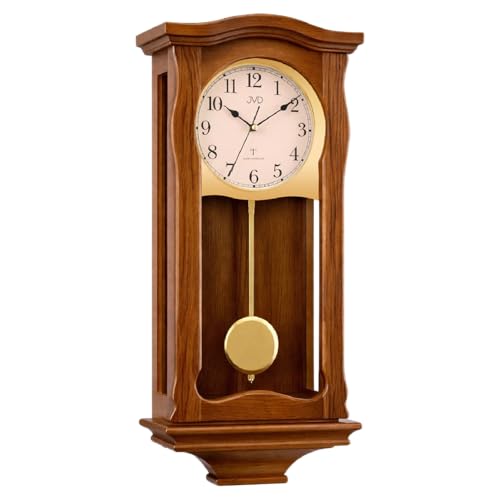 JVD 2219-11 Orologio a pendolo in legno da parete con movimento al quarzo radiocontrollato suoneria wenstminster