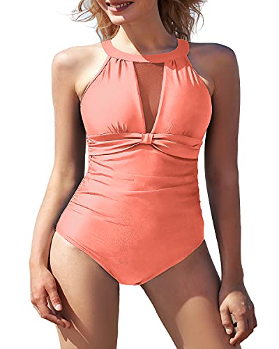 I2Crazy Tassel Open Front Swimsuit Cover Ups Halter Neck Mesh Ruched One Piece Swimsuit-2Xl,Orange Peacock Feather #TOP4