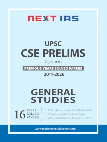 Image of UPSC CSE Prelims General Studies Topicwise Previous Year Solved Papers 2011-2026 | Civil Services Preliminary Examination PYQs with Detailed ... Information | IAS Exam Preparation Book