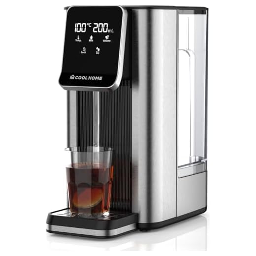 CoolHome HW24 Warmwaterdispenser, 2,5 liter, 45-100 °C, warm water in seconden, met touch-display, zwart