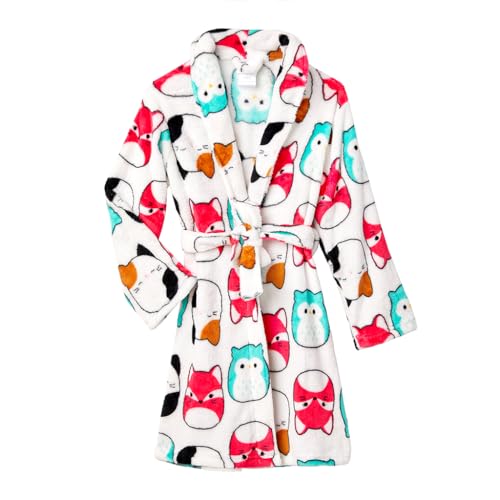 Squishmallows Girls Bathrobe Very Soft Flannel Plush Kids Sleep Robe Pajamas Sleepwear