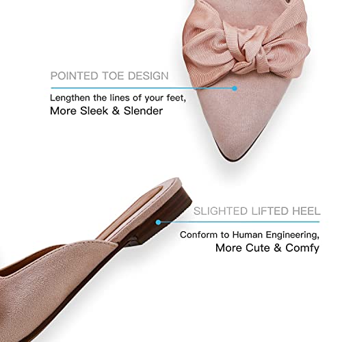 Rilista Mules For Women Slip On Comfortable Pointed Toe Womens Blackless Loafers Women's Flats For Women's Mules & Clogs Pink #TOP2