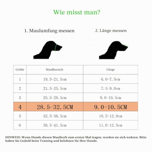 OHCOZZY Maulkorb für Hunde, Silikon-Korb Hund Maulkörbe für kleine, mittlere und große Hunde mit verstellbaren Riemen (Größe 4, Schwarz)