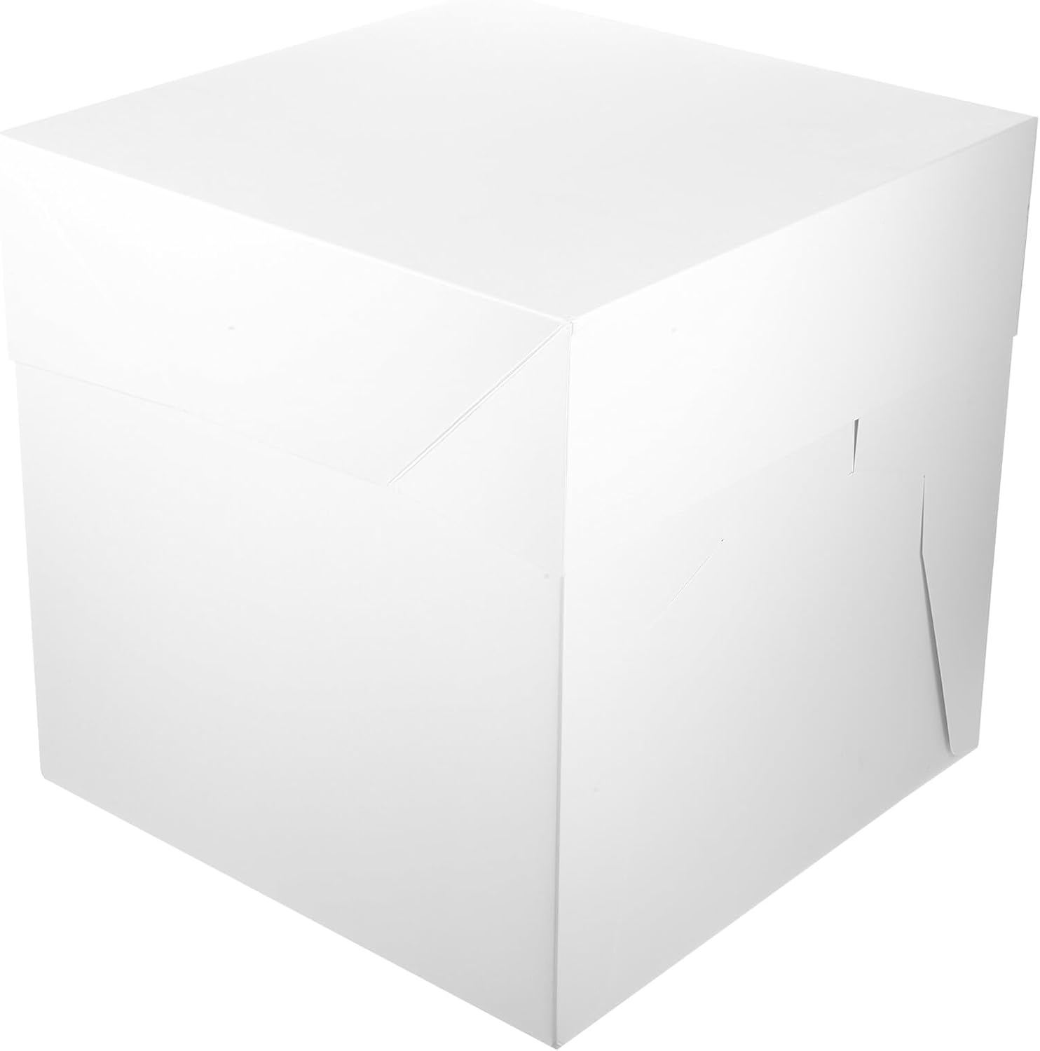 Large White Cake Box with Tray 12-inch Square Cake Carrier for Birthday and Festival Party Baking Supplies