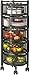 Storage Rack Kitchen Fruit Vegetable Rack Kitchen Storage Shelves 360-degree Rotating Vegetable Racks Kitchen Floors Multi-Layer Multi-Functional Circular Vegetable Basket Storage Racks. (B 90cm×34cm